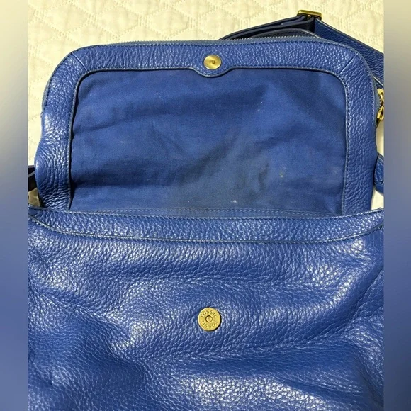 FOSSIL Preston Royal Blue Pebble Grain Leather Flap Crossbody Bag #ZB5875 - Picture 4 of 14